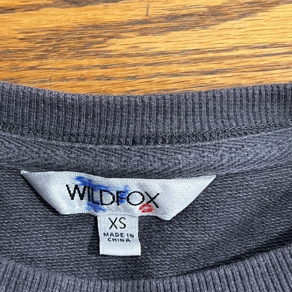 WILDFOX EASY DOES IT RAINBOW OVERSIZED SWEATSHIRT Sz XS GRAY SOFT FABRIC - Picture 4 of 8
